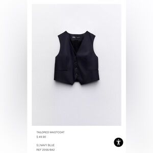 Zara Navy Blue Tailored Waistcoat (pants also available)